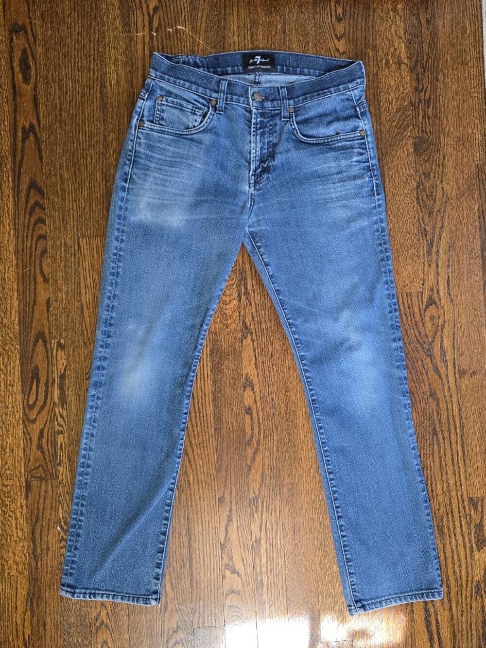 7 For All Mankind Luxe Performance Jeans Mens 31 The Straight Dark Wash Stretch